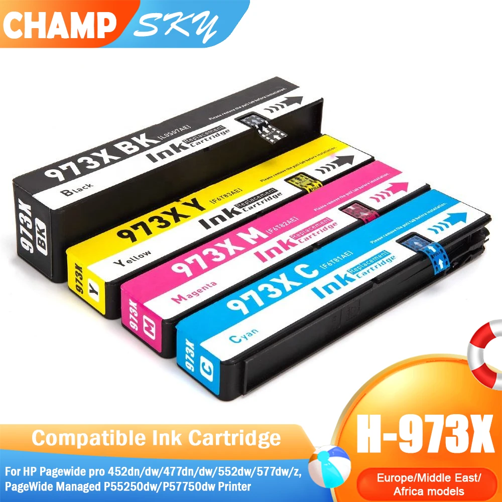 

Совместимый пигментный чернильный картридж для HP973X 973X, для HP Pagewide pro 452dn/dw/477dn/dw/552dw/577dw/z, P55250dw/P57750dw