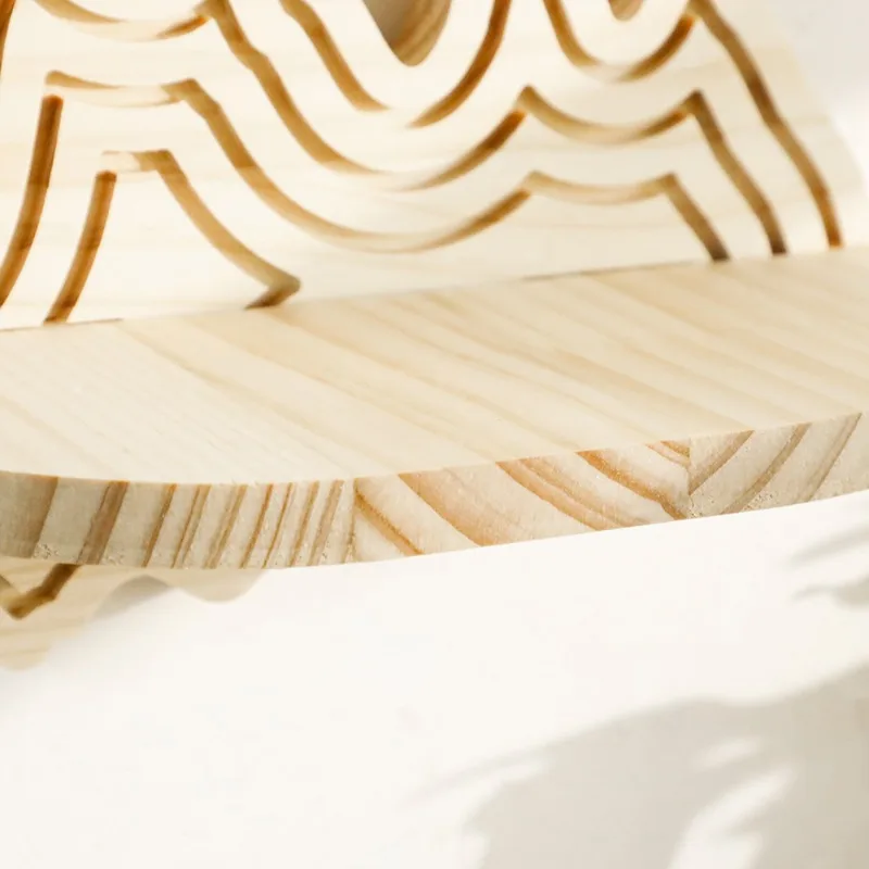 Mountain-Shaped Creative Wooden Wall Plant Shelf Home Living Room Wall Decor Storage Shelf for Potted Plants and Small Items