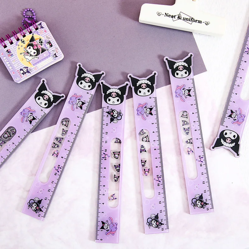 20pcs/lot Kawaii Kuromi Acrylic Ruler Creative Drawing Tool Bookmark Promotional Stationery Gift School Supplies