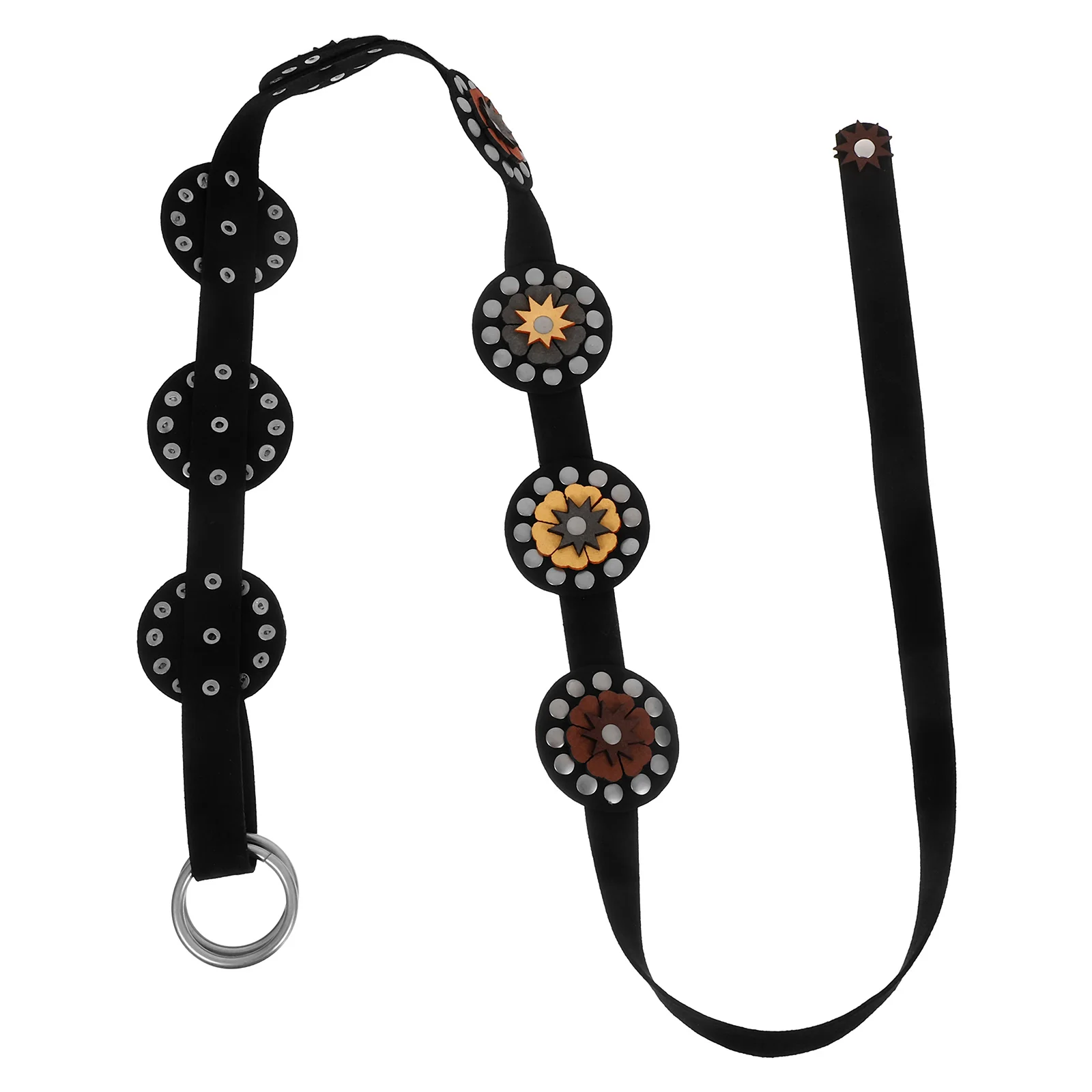 

Hollow Disc Vintage Western Cowgirl Waist Belt For Women Wide Metal Concho Buckle Adjustable Chain Belt For Jeans Dresses