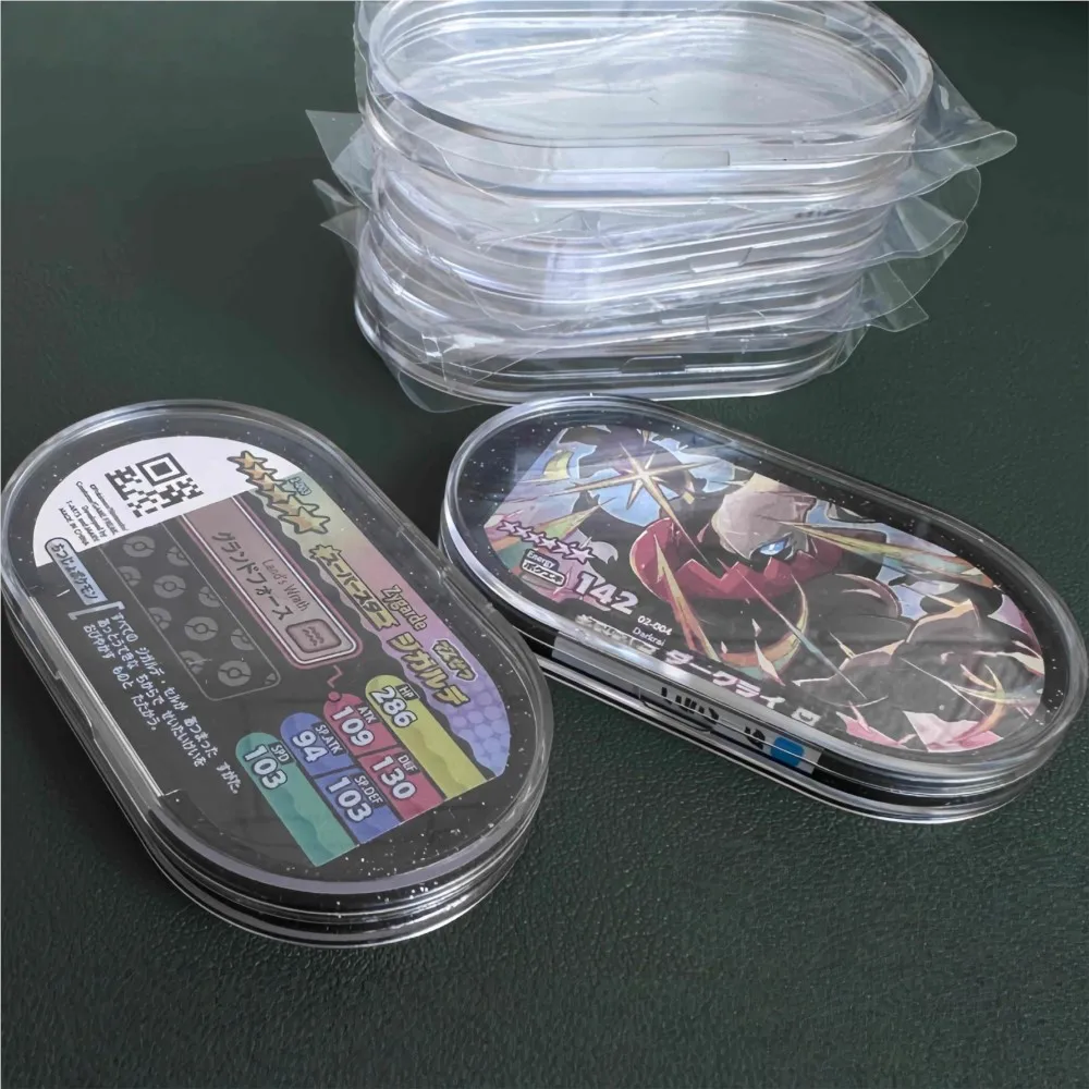 

10 шт., аркадная игра Mezastar, специальный диск, жесткий защитный чехол, витрина, подходит для Pokemon Mezastar, коллекционная коробка для хранения торговли