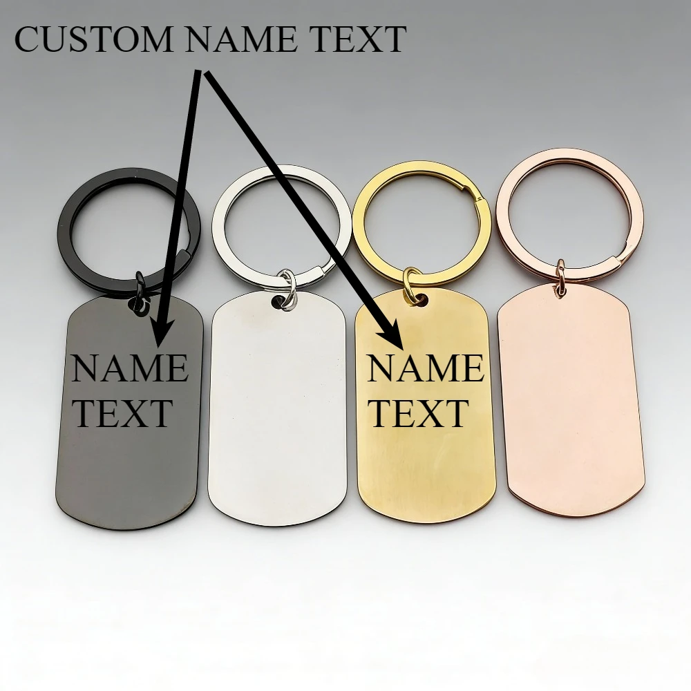 

Custom Personalized Metal Dog Tag Keychain Bags Car Pendant Accessories Keyings Women Men Pet Stainless Steel Key Ring Gifts