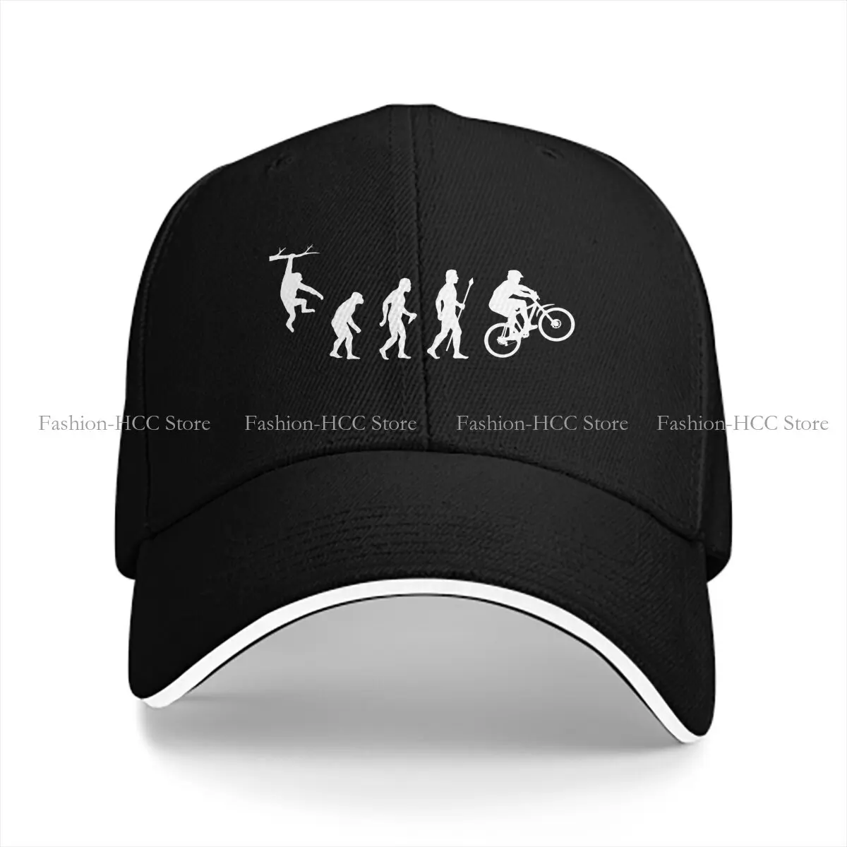 Washed Men's Baseball Cap Funny Mountain Biking Evolution Essential Trucker Snapback Caps Dad Hat Cross-Country Cross Country