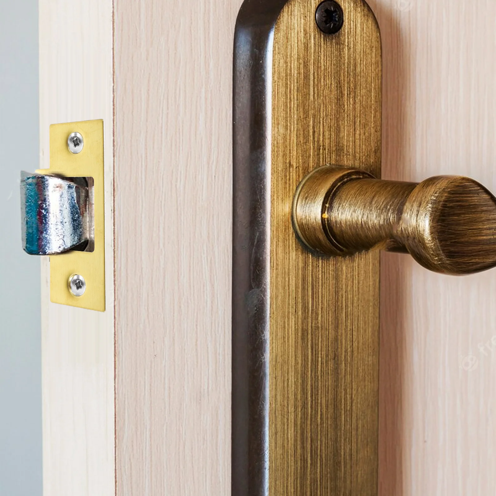 2 szt. Stal nierdzewna Osłona otworu zamka zatrzaskowego, zaślepka otworu w drzwiach, zestaw do wzmocnienia drzwi i poprawy bezpieczeństwa