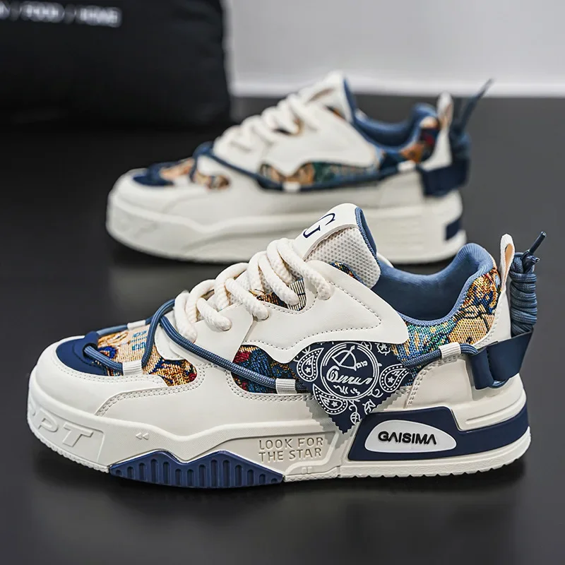 

Men's versatile casual shoes, thick soled anti slip white shoes, niche design, original board shoes for men