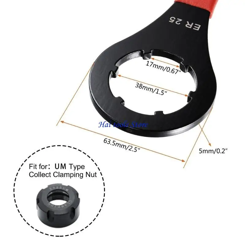 

X37E ER25 Collet Chock Hook Spanner Spenner Carbon Steel & не скольжение