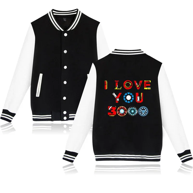 I love you 3000 times fashion hip hop baseball jacket men women hoodie sweatshirts coats casual long sleeve hoodies jackets tops