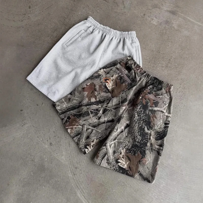 

Американские летние уличные ретро камуфляжные шорты с буквенным узором и вышивкой, спортивные свободные прямые шорты на пять четвертей, мужские и женские