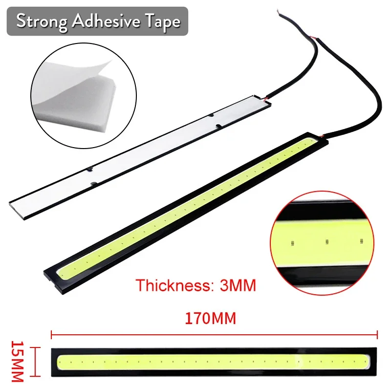 2szt 17CM Samochodowe światła LED COB do jazdy dziennej Pasek 12V Auto DRL Światło przeciwmgielne do jazdy Wodoodporne do dekoracji pojazdów