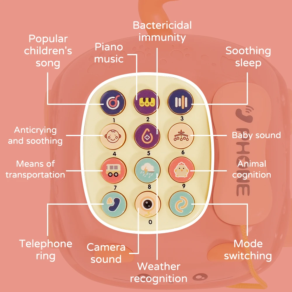 Children's Multifunctional Boys And Girls Bilingual Simulation Telephone Story Machine Cat Baby Mobile Phone Educational Toys