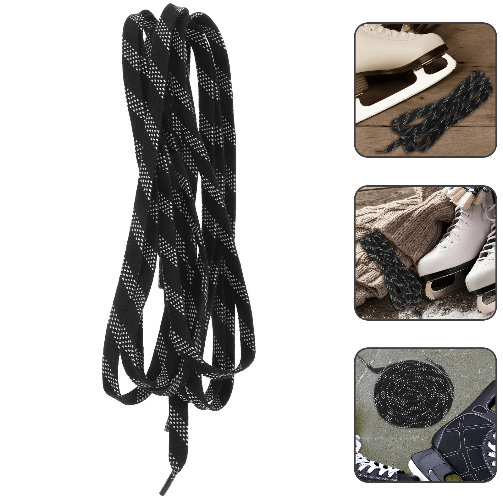 

1Pair Ice Skates Laces Fine Workmanship Flat Shoe Laces Sturdy Sports Shoelaces for Roller Skates Skiing Skateboarding Daily