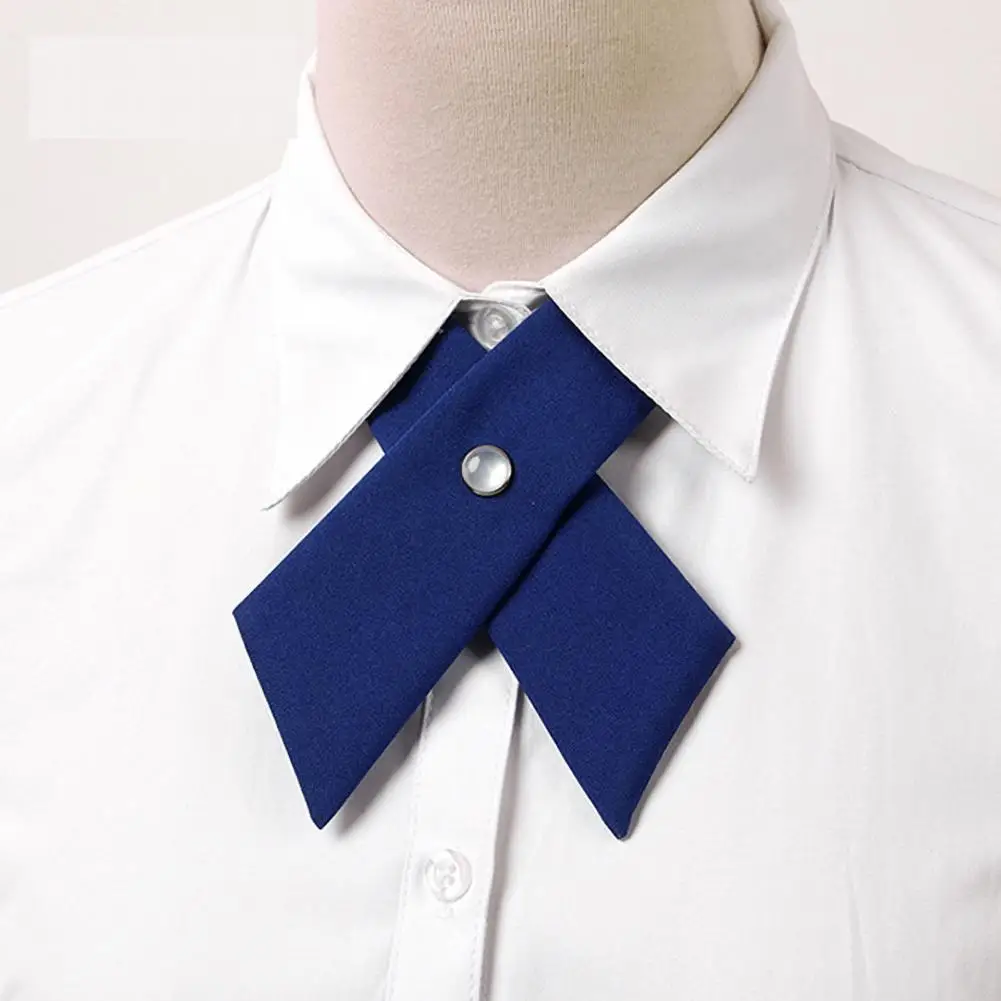 No-tie Bow Tie Elegant ผู้หญิงสีทึบเสื้อ Tie Easy BUCKLE ยึด Criss-CROSS Design สําหรับการสําเร็จการศึกษาทํางานสําหรับ A
