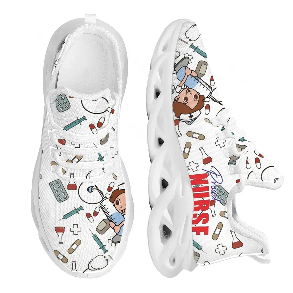 

Yikeluo Nurse Shoes Women Print Breathable Sneakers Woman Slip-on Light Non-slip Flats Ladies Soft Bottom Casual Sports Shoes