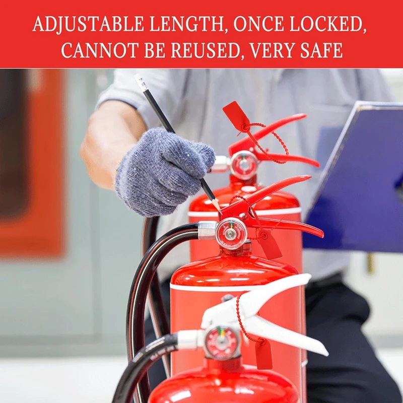 Plastic Tamper Seals Zip Ties Forfire Extinguishers Blank Security Tags Self-Locking Signage Trailer Truck Seal