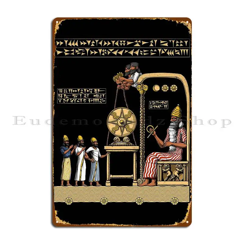 Ancient Anunnaki Tablets Metal Plaque Poster Funny Printing Plaques Wall Plaque Living Room Tin Sign Poster