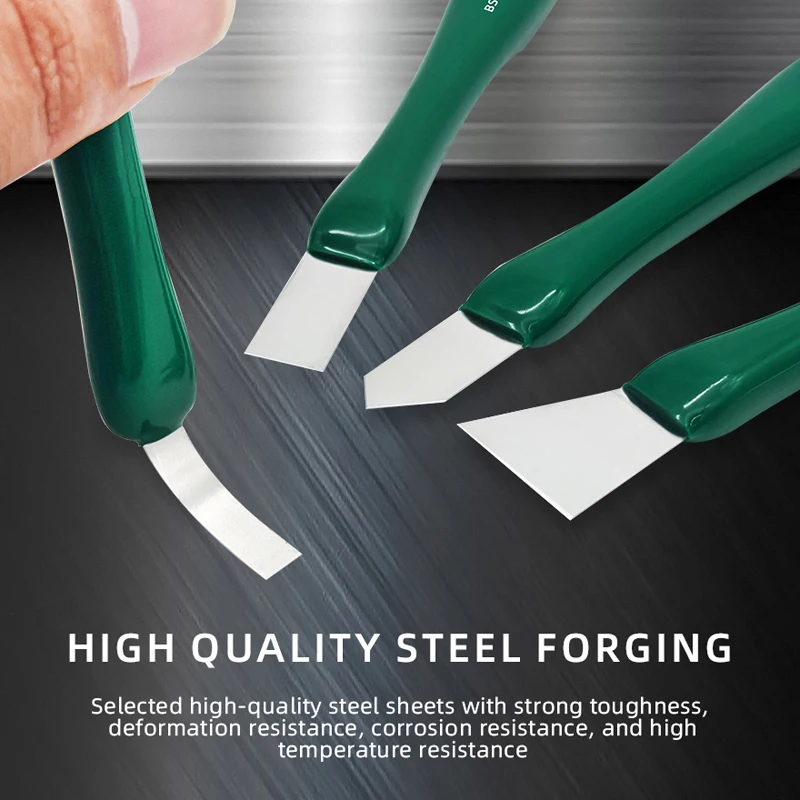 BST  Non-magnetic Solder Paste Scraper for Motherboard CPU IC Chip Disassembly Blades Stainless Steel 0.2MM Pry Opening Tool
