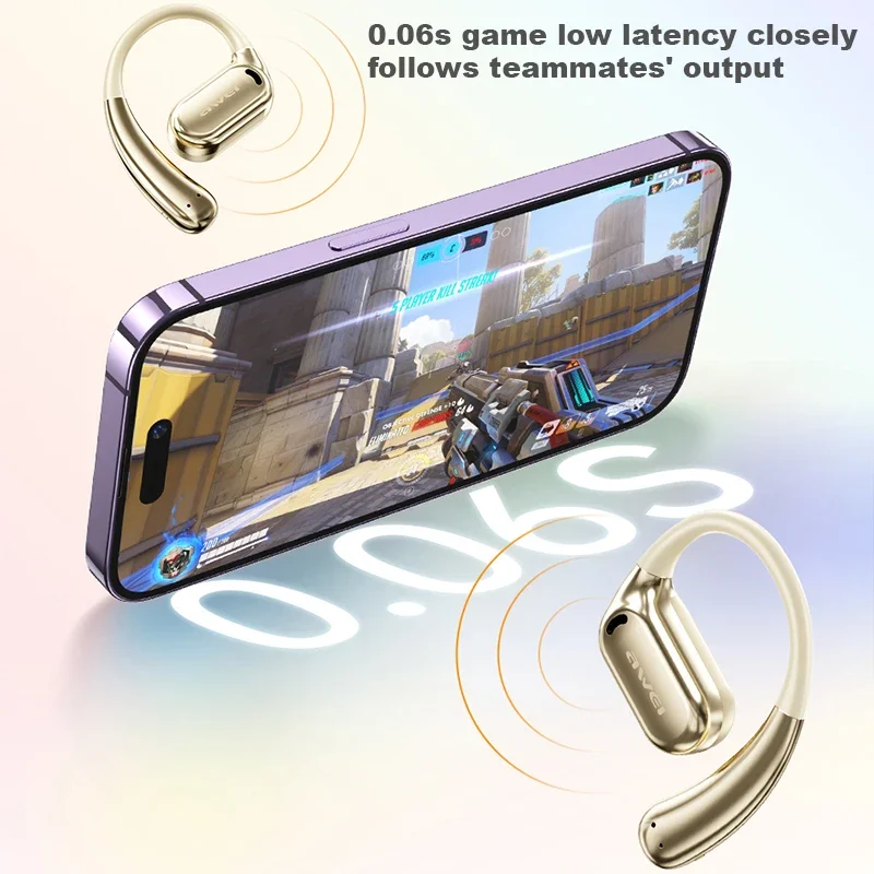 Awei TZ8 Wireless Headphone with Air Conduction Technology and Ear-Hook Design, Open Bluetooth Earphone for Sports and Music