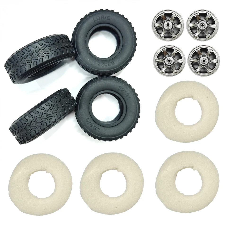 Lot de 4 pneus de roue RC compatibles avec WPL C14 C24 B14 B24 B36 pour