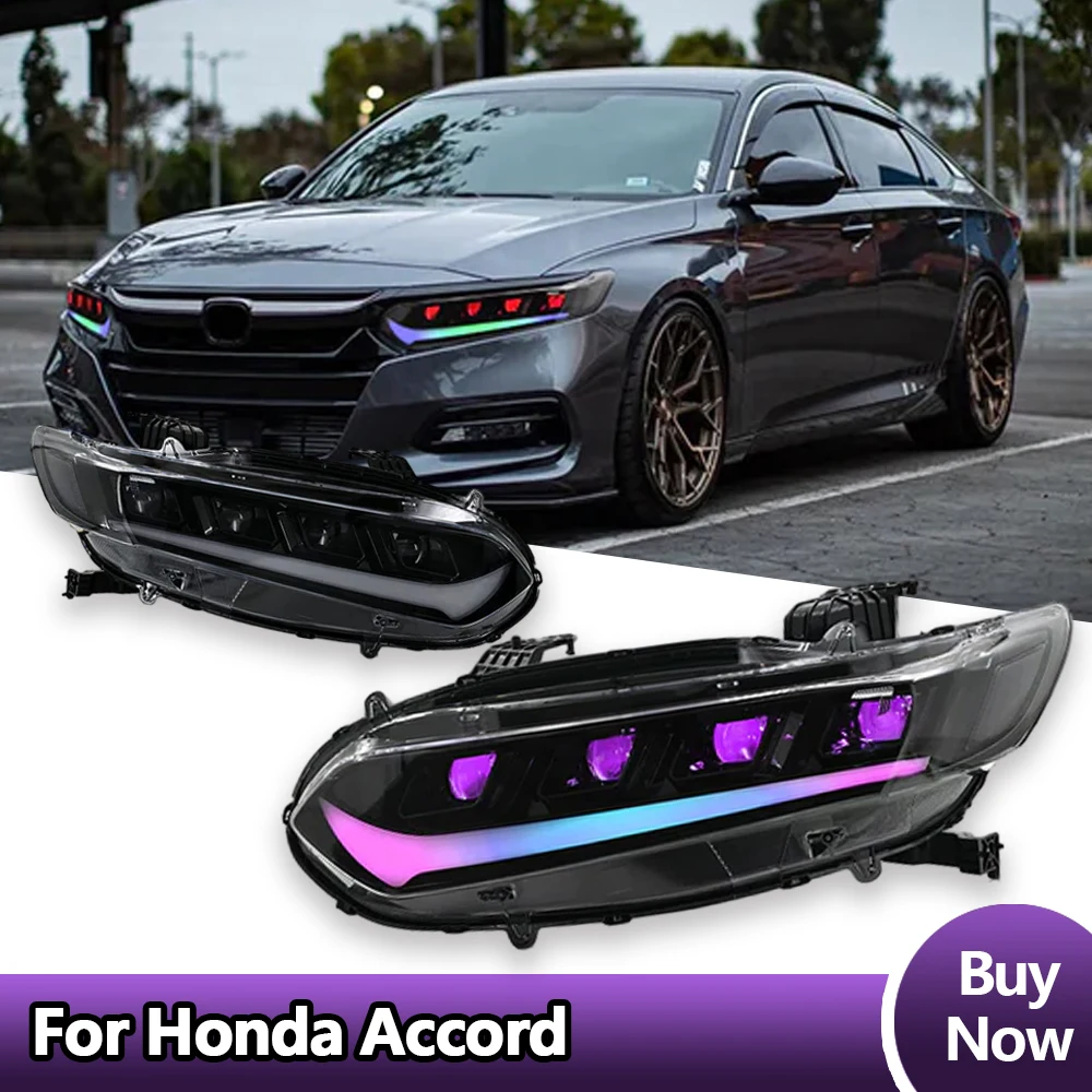 

Car Lights For Honda Accord RGB 2018-2022 Headlight LED Projetor head Lamp Daytime Running Light Automotive Accessories