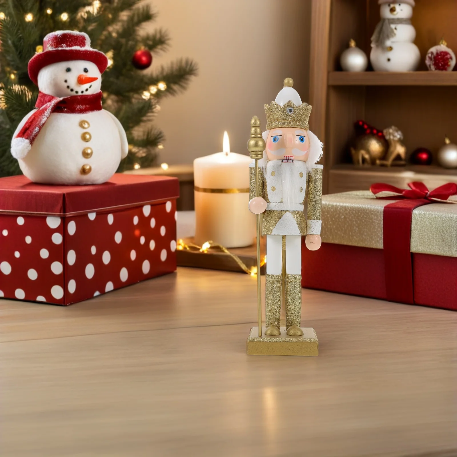 

Wooden Nutcracker Soldier 25Cm Christmas Decoration Rustic Holiday Ornament For Home Fireplace Mantel Table Decor Nutcracker