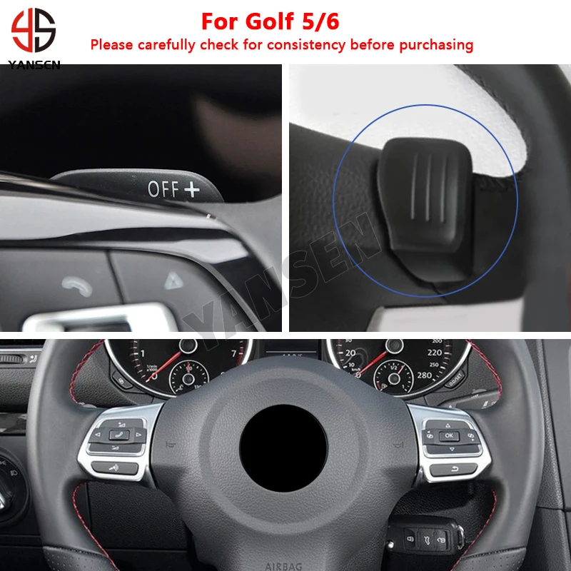 Black Carbon Fiber Pattern Paddle Shifter For VW Polo 6R GTI golf 6 MK6 GOLF5 Steering Wheel Accessories