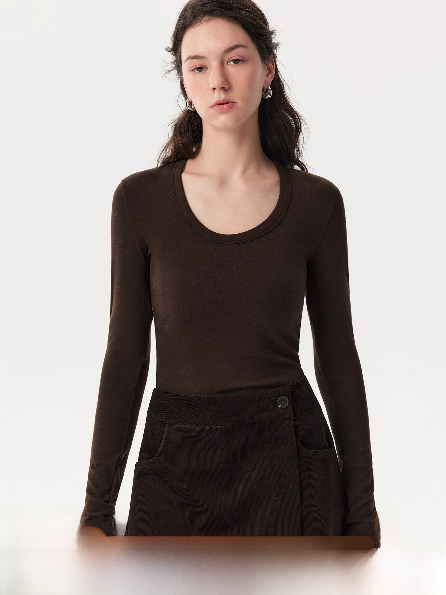 

plus Women's Slim Fit Long Sve U-Ne Knitwear Wool Blend Casual Sle Autumn Winter Warm Slimming Base irt