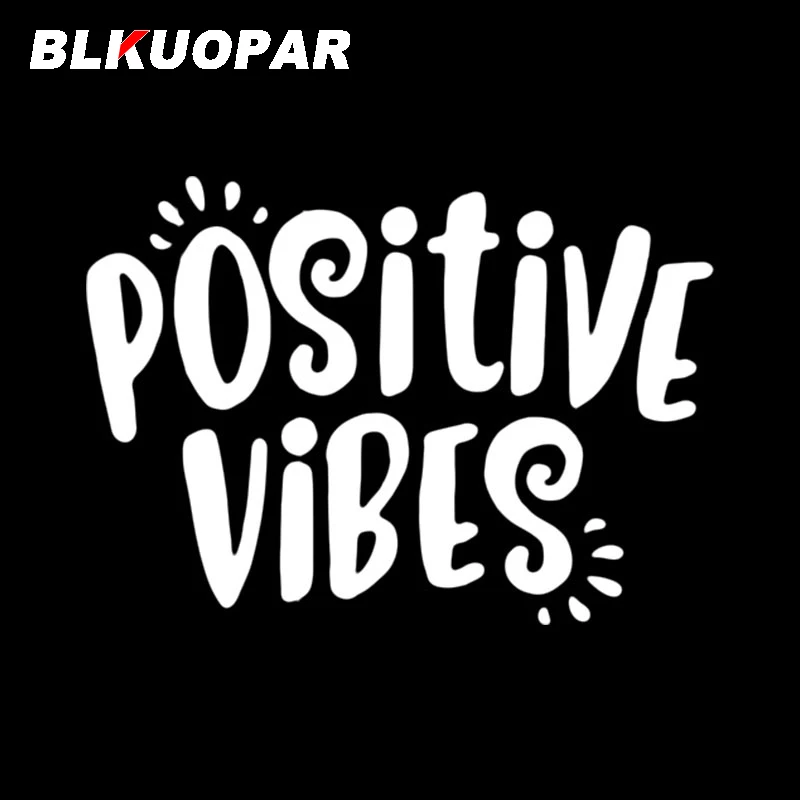 BLKUOPAR Positive Vibes Art Text Car Sticker Personality Decal Windows Trunk Motorcycle Laptop Caravan Bumper Car Door Protector