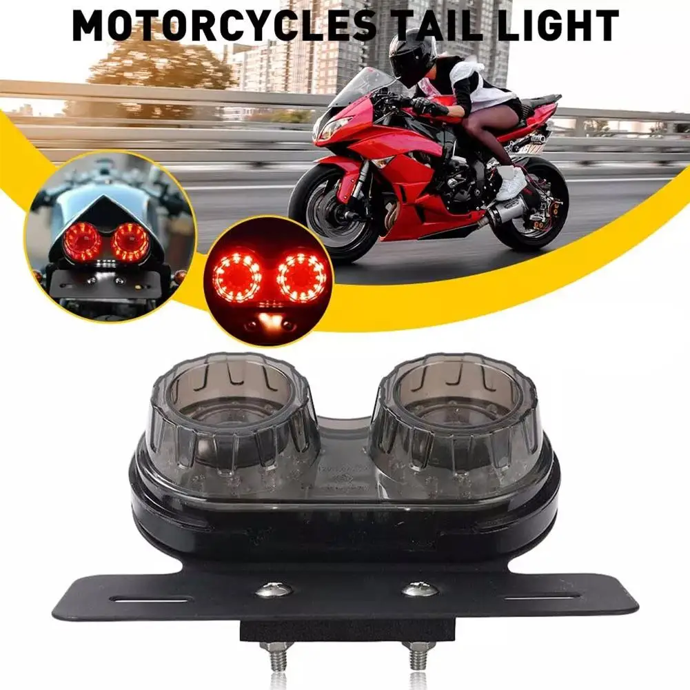 Universal 12v motocicleta led freio luz da cauda sinal de licença led luz da cauda motos luzes placa integrada com suporte k1x1