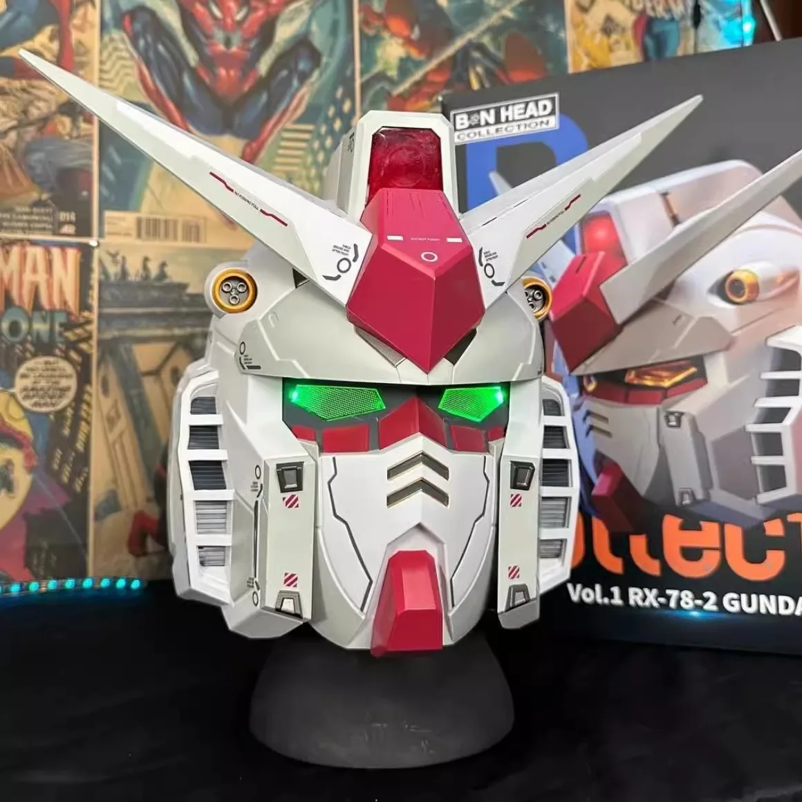 RX-78 BN Head Series met displaybasis Draagbare helm Gedetailleerde cosplay-rekwisieten Desktopornamenten Collectie Speelgoedcollectie Geschenken
