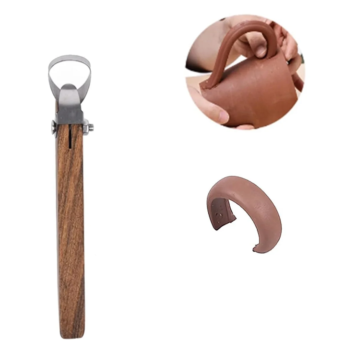 3Pcs Sculpture Scraper Pottery Carving Tool Pottery Cup Handle Shape Tool Clay Extruder Tool Mug Handle Clay Cutter