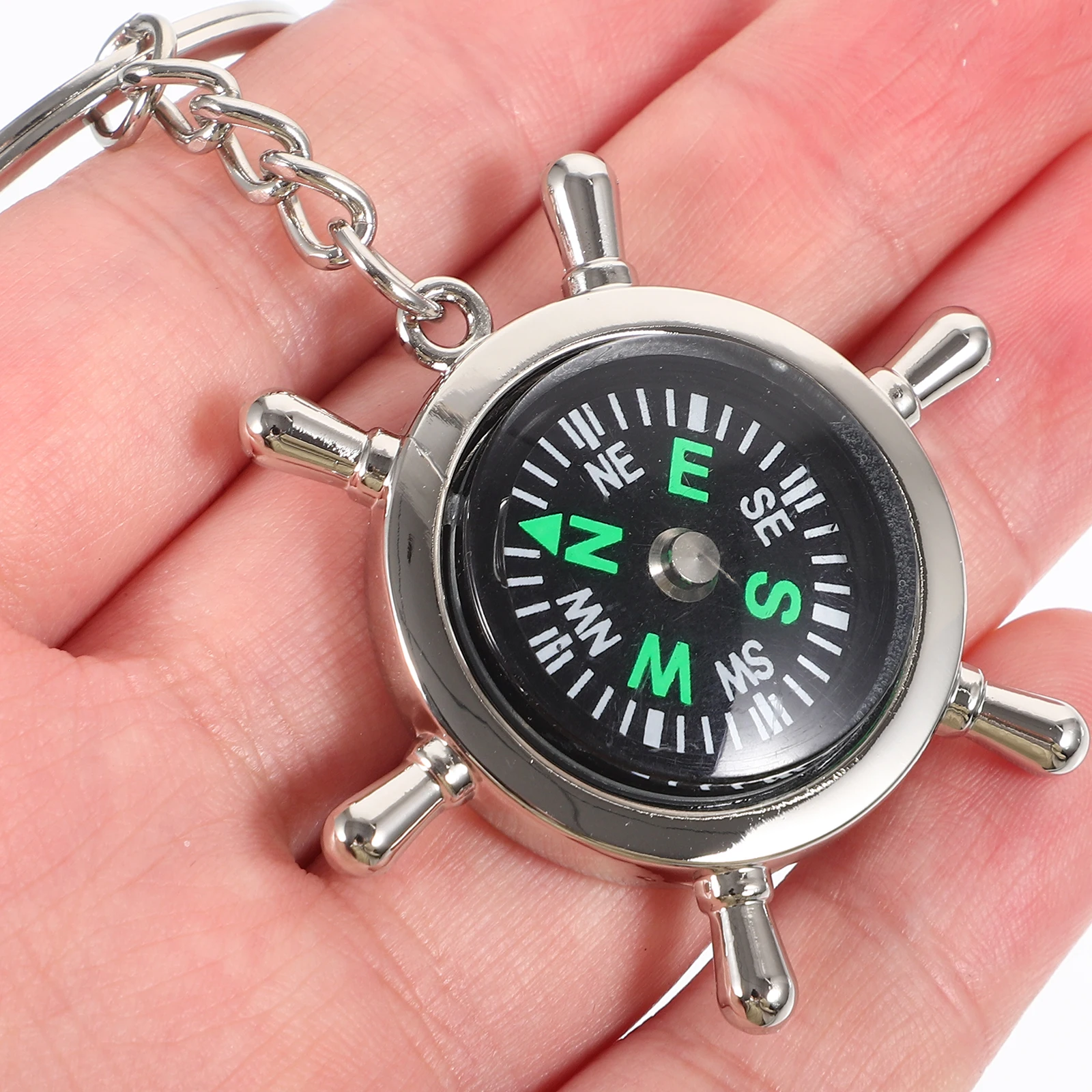 

Compass Keychain Men Pratical Mini with Ring Keyring Accessories Camping Multiple Nautical