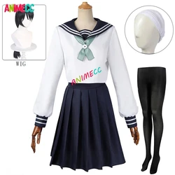 ANIMECC in Stock XS-XXL  Amanai Riko Cosplay Anime Cosplay Costume Wig JK School Uniform Halloween Party Dress for Women Girls
