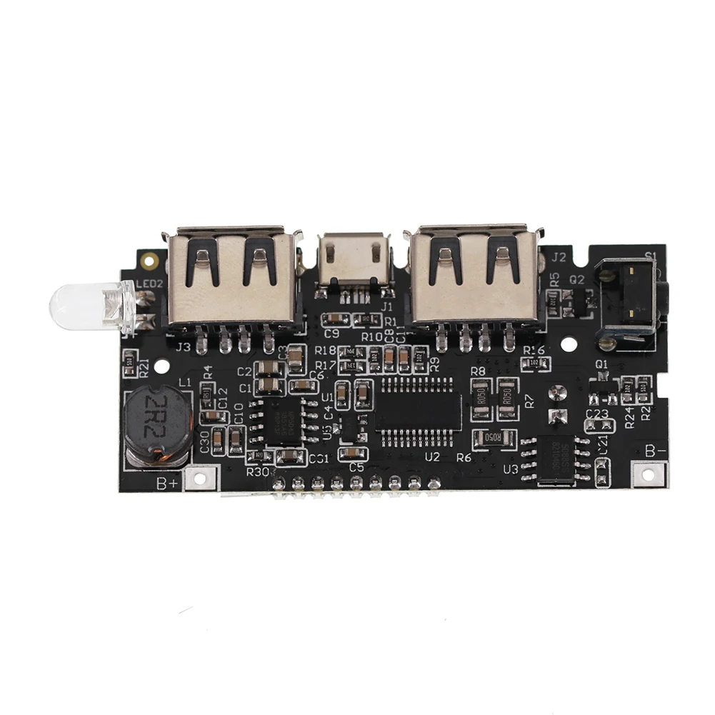 Power Management PCB for DIY Power Banks with 5V Input and Dual USB Outputs 5V 2.1A and 5V 1A for Lithium Cell Use