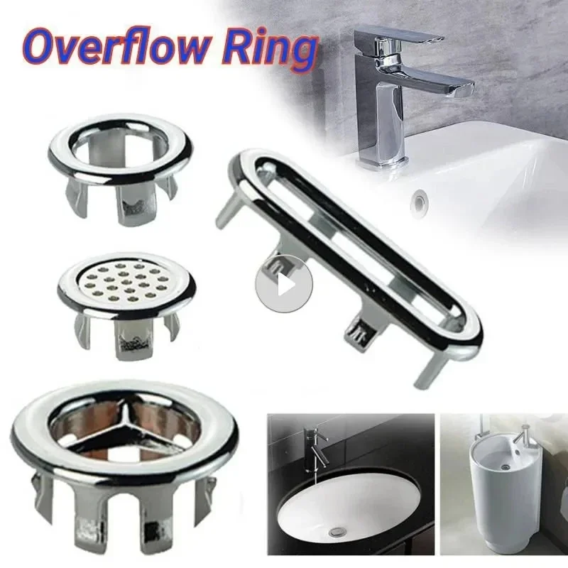 Overflow Cover Sink Hole Basin Trim Bath Drain Cap Wash Round Ring Plug for Kitchen Bathtub Bathroom Supplies Ceramic Basin Cap