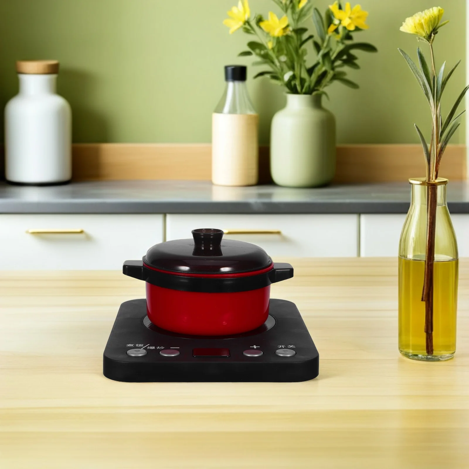 

1Set Toddler Play Kitchen Accessories Simulated Electric Cooktop with Sound Light Interactive Cooking Game for Kids Creative