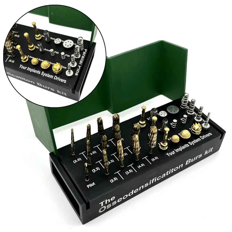 

29Pcs Dental Implant Kit - Osseodensification Burs Drills Bone Cutting Tools for Ridge Expansion & Implant System
