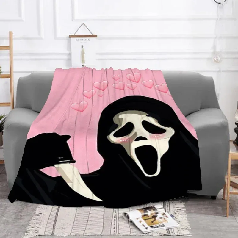 

HNM36Pink Ghostface Nap детское одеяло диван зимние одеяла для кровати пледы пушистые мягкие флисовые кровати на заказ аниме Flanne8Hn$