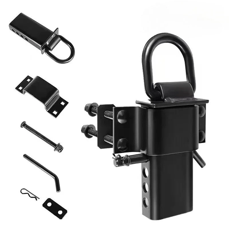 Black 16200 lb flatbed fixed trailer pile ring 1/2 forged welded D type pile ring belt adjustable bracket