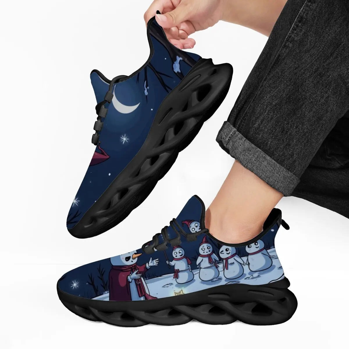 أحذية رياضية رجالية خفيفة الوزن ومريحة، أحذية مشي لعيد الميلاد، أحذية رياضية غير قابلة للانزلاق للتدريب في صالة الألعاب الرياضية للرجال في الهواء الطلق