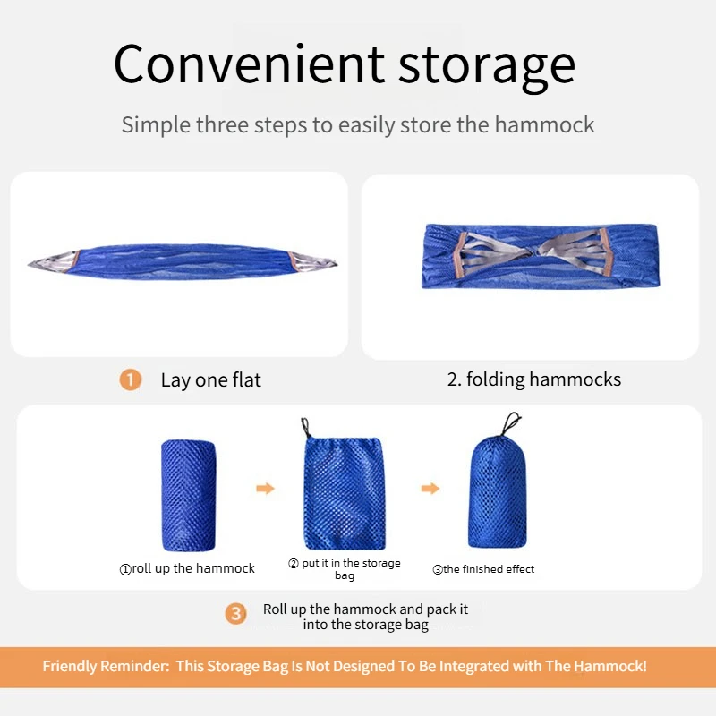 Portable Anti-Roll Double Hammock Ice Silk Mesh Breathable Camping Swing Chair Outdoor Garden Yard Hammock with Storage Bag image 4