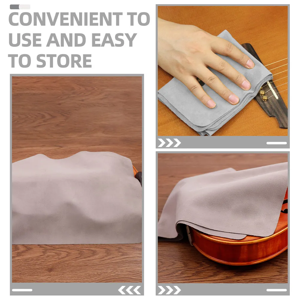 Versatile Large Faux Suede Polishing Cloth for Musical Instruments Violin Guitar Piano Clarinet Sax Flute Trumpet Horn Viola