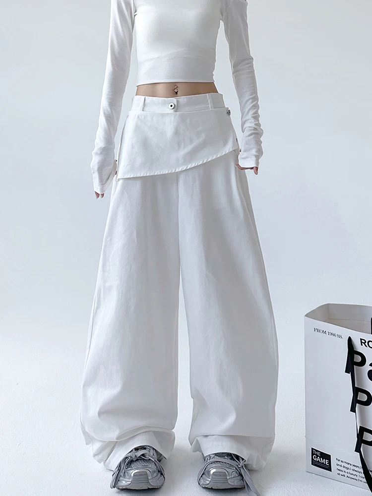 

Повседневные свободные брюки с высокой талией и широкими штанинами для женщин, рабочие брюки, осень-зима, новинка, для работы и повседневной носки, из нейлонового волокна, 100%