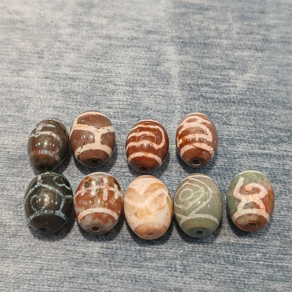 

Tibetan Natural Agate Dzi Elephant Xiong Cinnabar Daluo Tianzhu Ethnic Necklace Pendant DIY Accessories