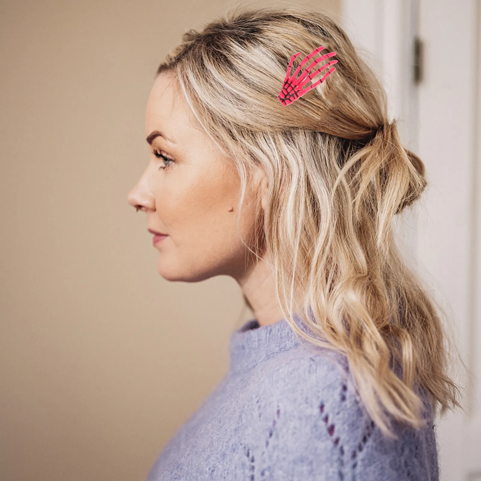 

9Pcs Hand Bone Claw Hair Clip Set Punk Style Women Girls Hairpin Headwear Easy to Use on Hair Or Clothes