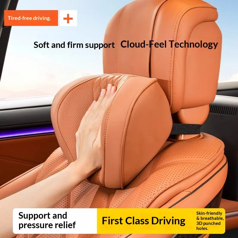 Car Neck Pillow and Lumbar Support, All-Season Universal, Breathable Seat Lumbar Cushion with Ergonomic Waist Contour