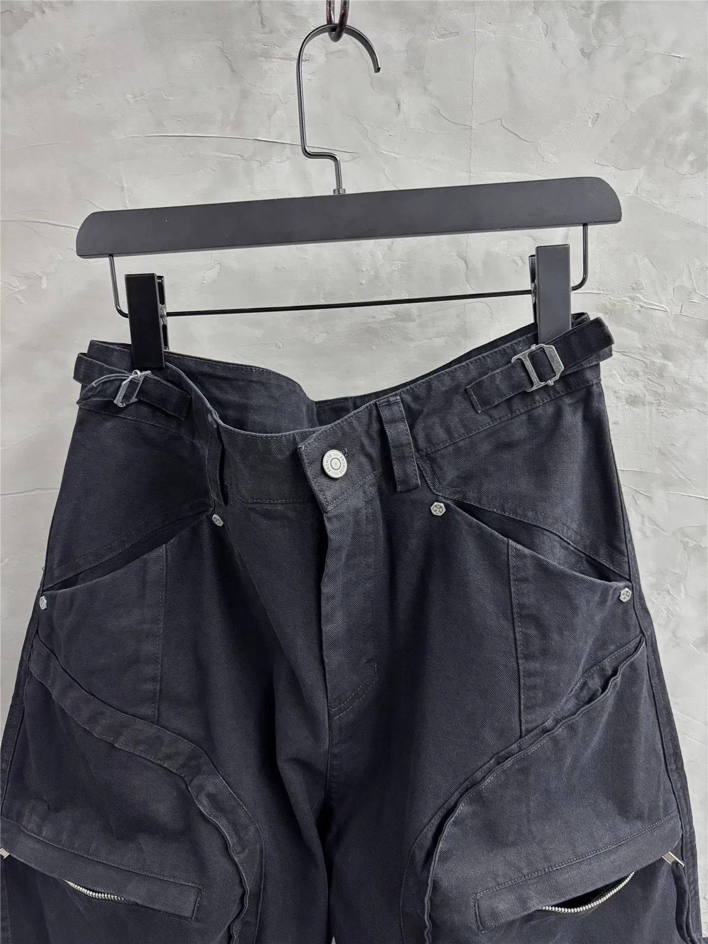 أوين ساك الرجال السراويل البضائع القطن عادية كبيرة الحجم القوطية الرجال Sweatpants الخريف الصليب الصلبة فضفاض أسود مصمم بنطلون طويل