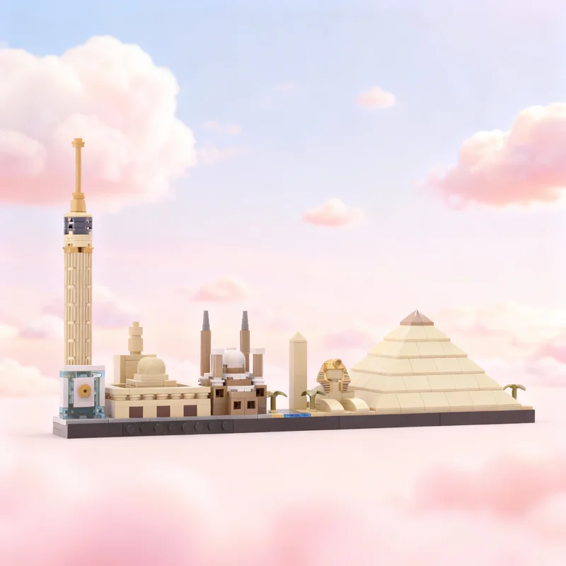 

409pcs MOC Cairo Skyline Architecture Skylines Model Building Blocks DIY Gift Creative Collectible Display Decor Premium Adult