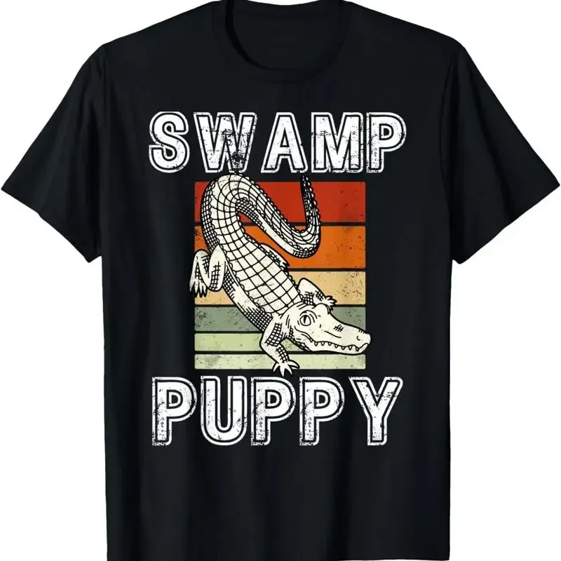 New Limited Swamp Puppy Funny Alligator Crocodile T Shirt