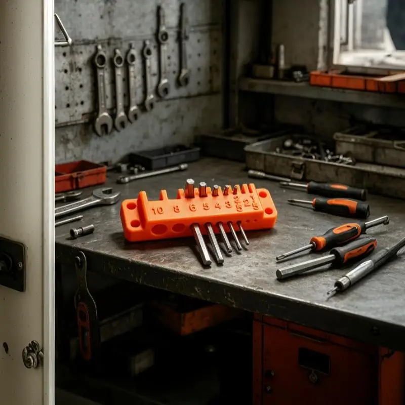 Numbered Hex Socket Organizer Punch-Free Wall Mount Tool Storage Rack For Pegboard Workshop