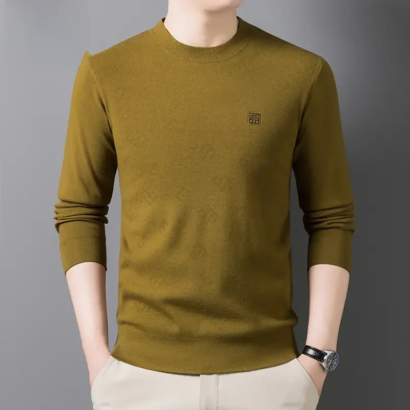 Suéter Casual de Punto con Cuello Redondo, Mezcla de Lana, Suave y Cómodo, Moda Masculina de Otoño e Invierno para Hombres de...